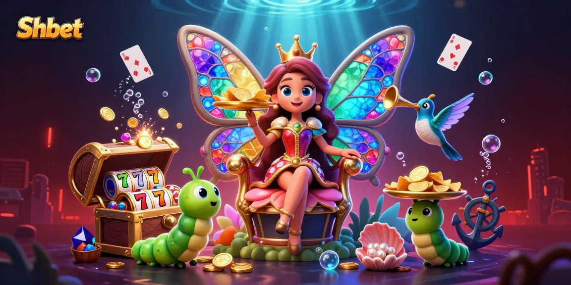 Win big with Shbet in an enchanting 3D casino fantasy world featuring vibrant characters and game elements.