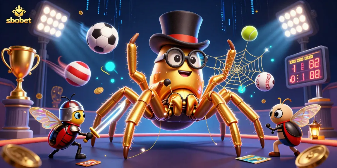 Experience sbobet sports betting excitement with dynamic elements in this colorful 3D illustration.