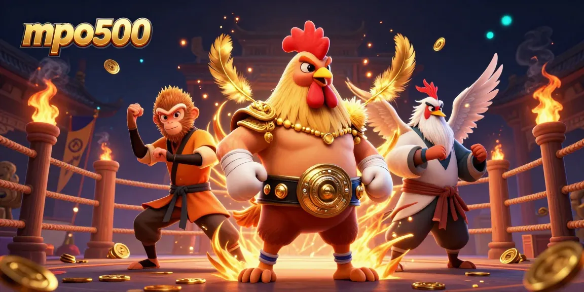 Engage with mpo500 in a vibrant, action-packed casino scene featuring dynamic characters and energy.