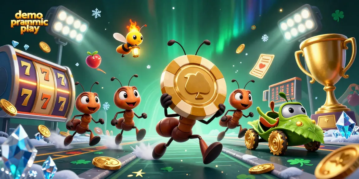 Play demo pragmatic play with cartoon ants in a heist, enhancing slot gameplay fun.