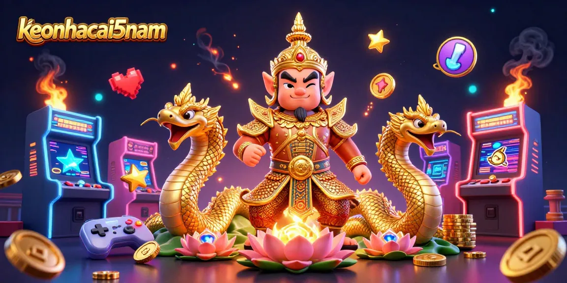 Engage with keonhacai5nam's vibrant 3D casino illustration full of excitement and dynamic gaming action.