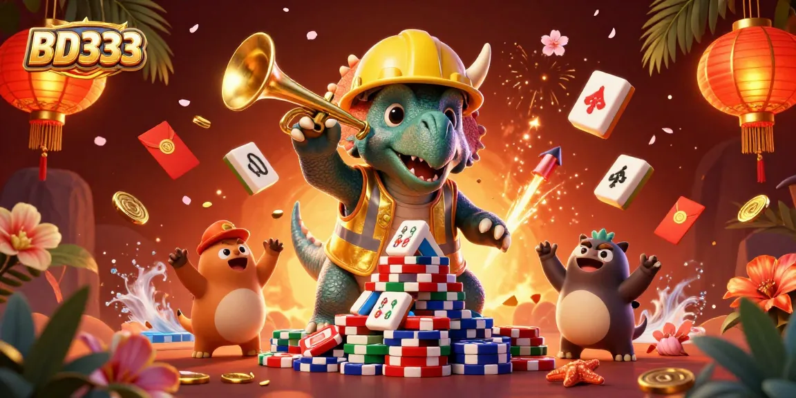 Experience the thrill of BD333 with a vibrant 3D casino scene celebrating wins and excitement.