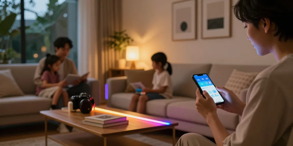 Iluminat modern cu banda LED în interiorul unei camere confortabile, ideal pentru atmosferă plăcută.