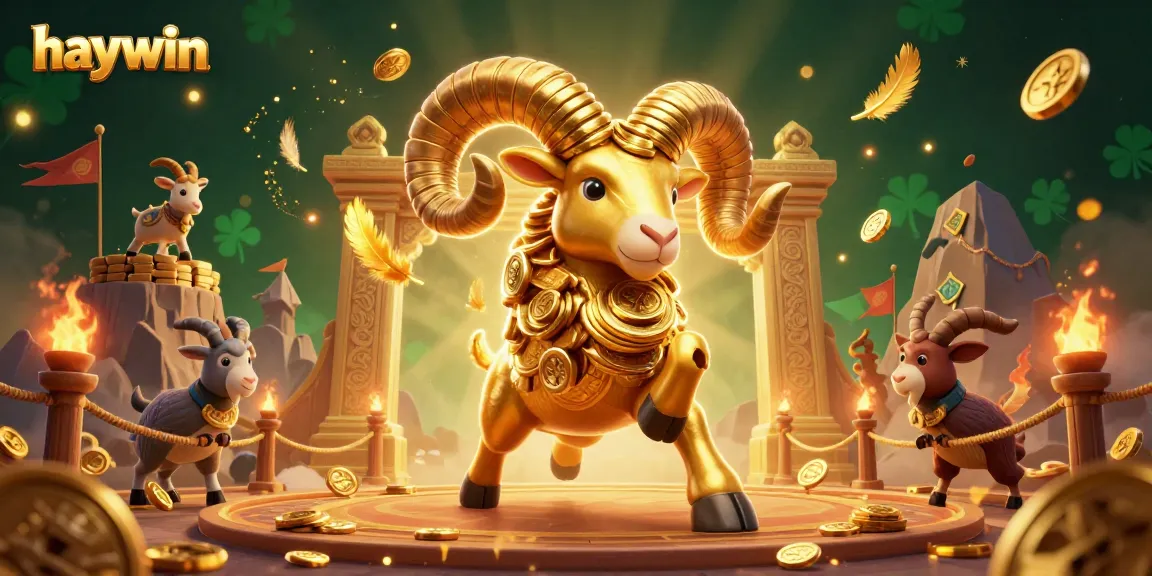 Experience thrilling betting at haywin with golden ram charging through a vibrant casino scene.
