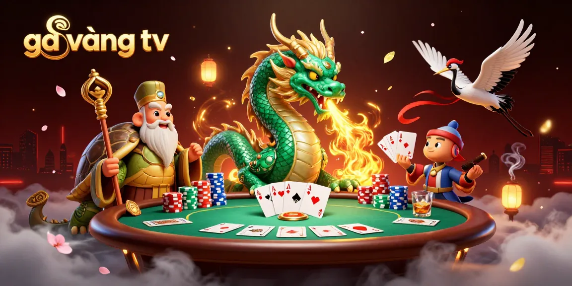 Play in exciting action at gà vàng tv with the massive jade dragon and lucky crane scene.