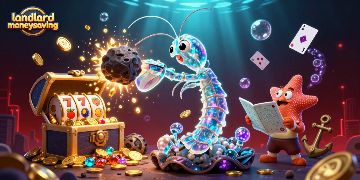 Engage in thrilling gameplay with landlordmoneysaving's immersive casino illustration, featuring vibrant slot symbols and dynamic characters.