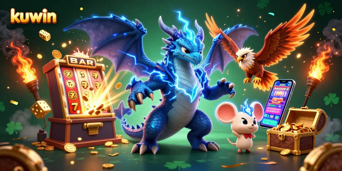Experience winning with kuwin's slots amid a vibrant casino explosion of gold and excitement.