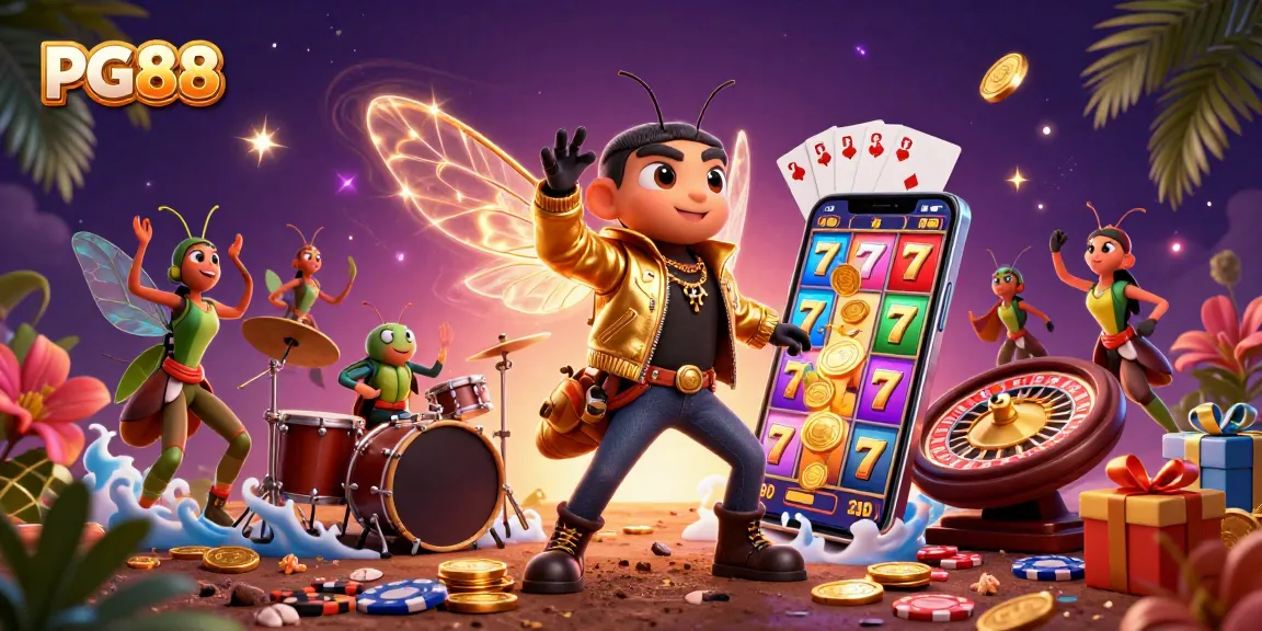 Engage with PG88's vibrant gaming scene, featuring dynamic slot game elements and charismatic characters.