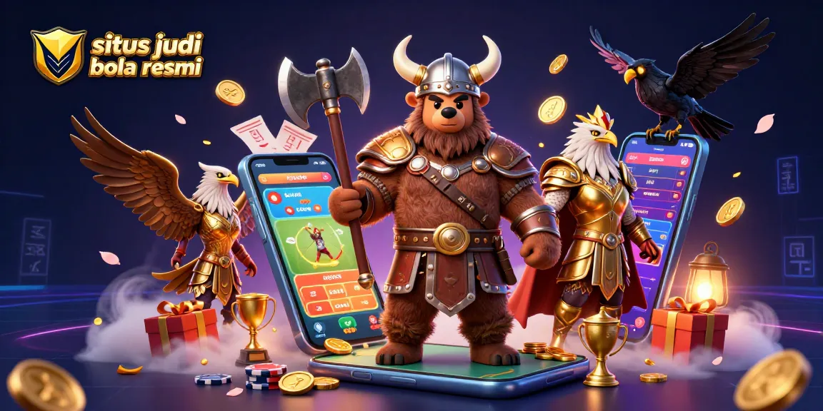 Spark your excitement with situs judi bola resmi as a Viking bear and Valkyrie eagle celebrate sports betting wins.