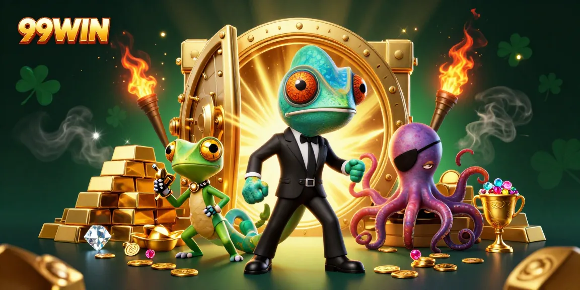 Experience thrilling gameplay with 99WIN's exciting and colorful casino adventure scene.