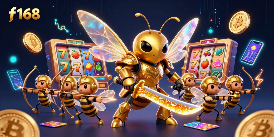 Engage with the f168 casino experience, featuring vibrant slot reels and rich 3D characters in action.