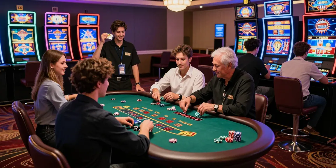 Engaging casino scene with players enjoying card games, showcasing credit card casinos at https://dentalgroups.co.uk for a vibrant gaming experience.