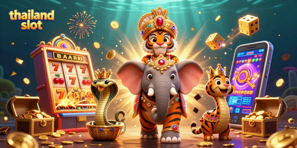 Experience exciting thailand slot gameplay with a vibrant 3D scene featuring a maharaja, elephant, and golden treasures.