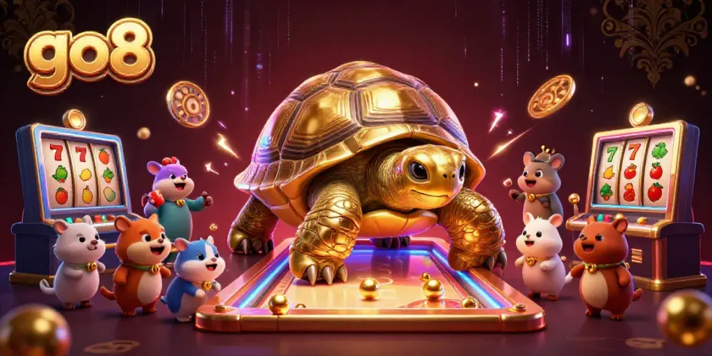 Play exciting casino games with the go8 gaming tortoise offering thrilling pinball experiences and vibrant slot elements.