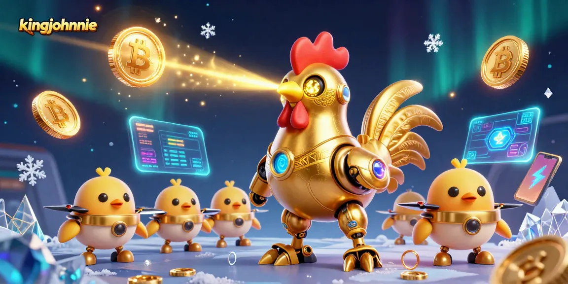 Experience an innovative casino adventure with kingjohnnie's cartoon character scene featuring crypto elements and vibrant visuals.