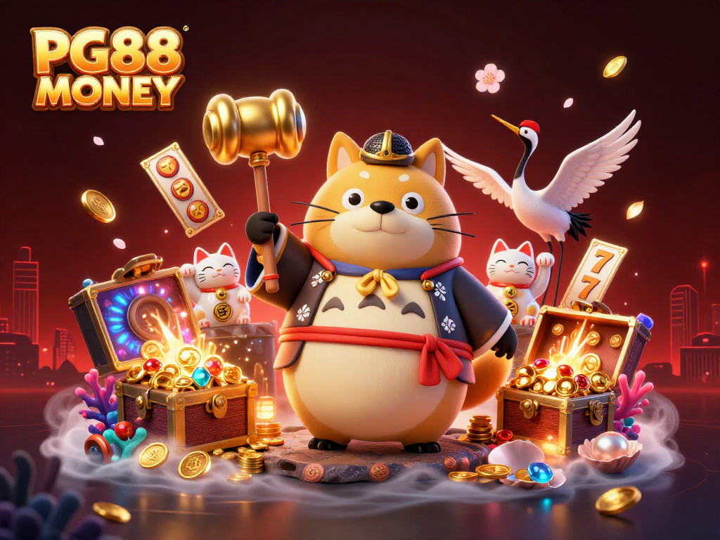 Experience thrilling gameplay at PG88 MONEY with cheerful tanuki and maneki-neko fortune cats.