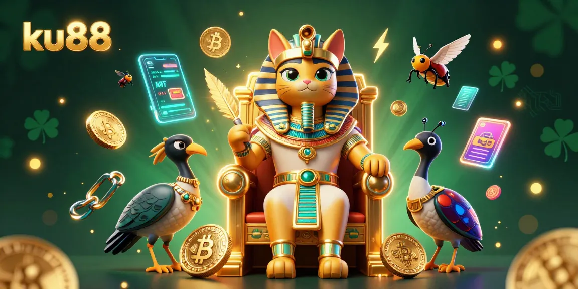 Experience thrilling ku88 casino adventures with iconic characters in a vibrant 3D illustration.
