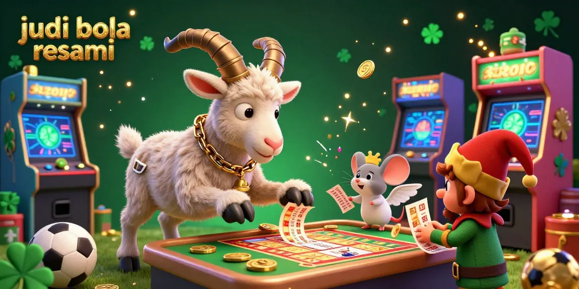 Engage with judi bola resmi in an exciting sports betting scene featuring cartoon characters and dynamic game elements.
