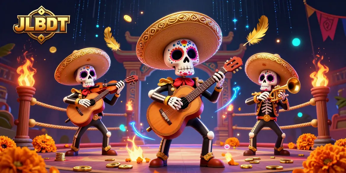 Engage in thrilling moments with JLBDT, featuring a vibrant mariachi band and casino elements.