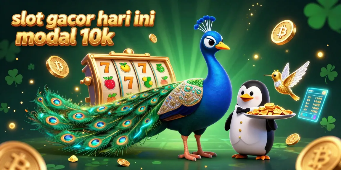 Spin to win with slot gacor hari ini modal 10k featuring vibrant 3D characters and casino elements.