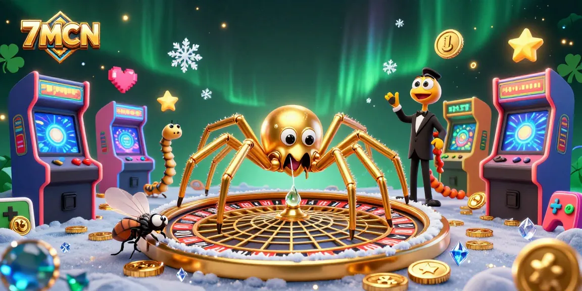 Engage in thrilling bets with 7MCN as the golden spider spins a roulette web.