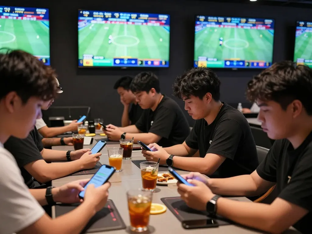 Betting on kèo nhà cái 88 in a vibrant sports lounge with live games showing.