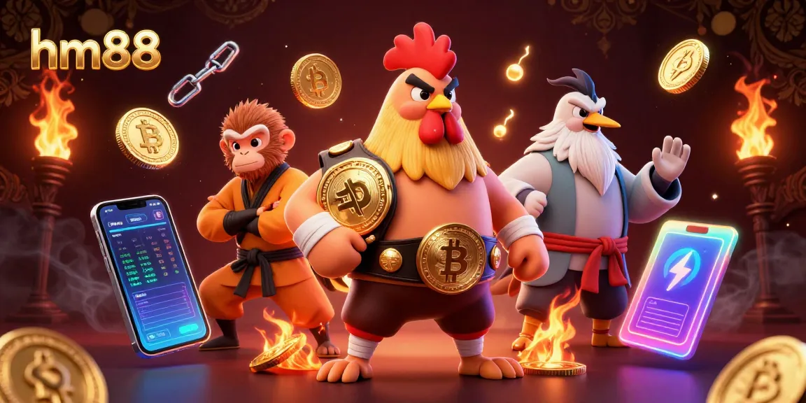Experience thrilling gameplay at hm88 with a vibrant 3D rendering showcasing casino excitement and crypto dynamics.