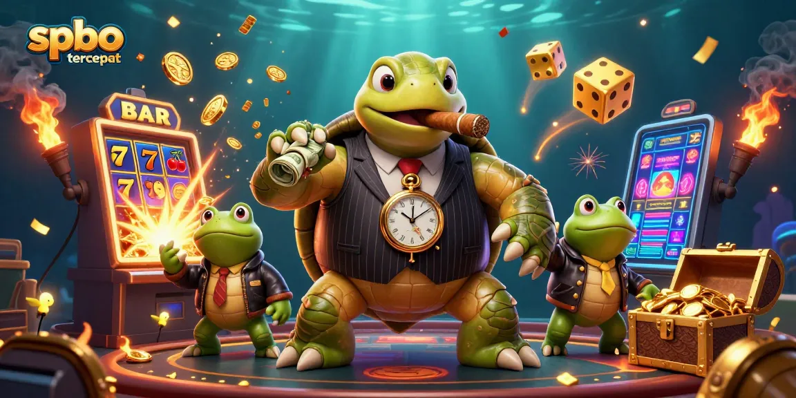 Spin to win with spbo tercepat; a snapping turtle mob boss and luck-filled casino elements.
