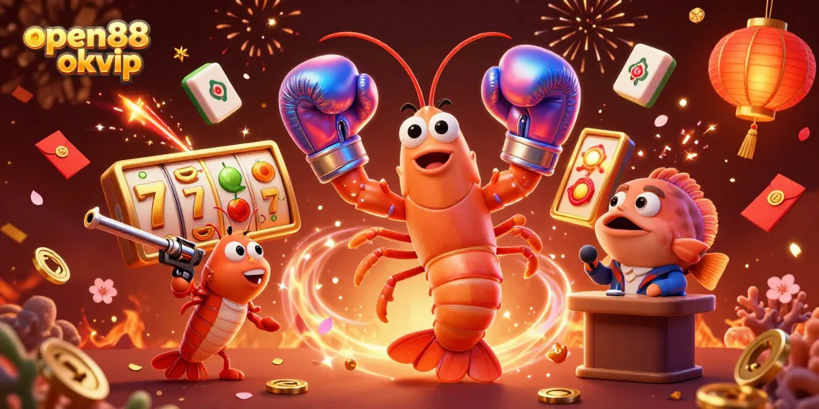 Experience the thrill of open88 okvip with dynamic casino elements and engaging characters in a vibrant scene.