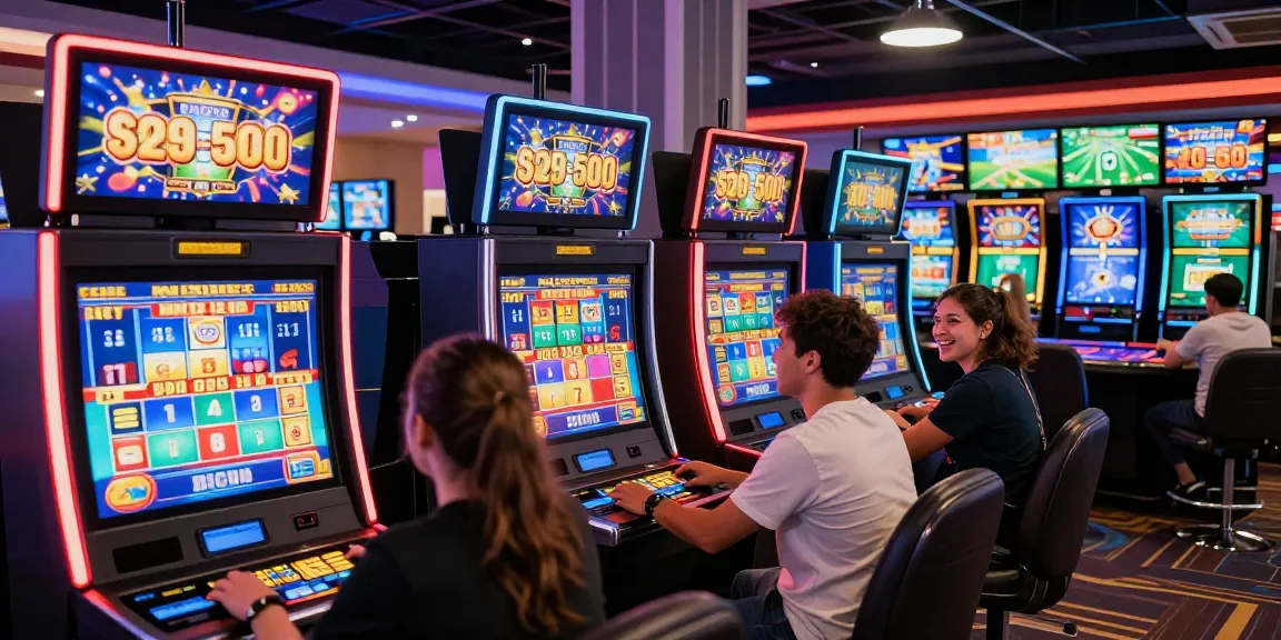 Exciting scene showcasing players enjoying slot deposit 5000 games at a lively online casino.