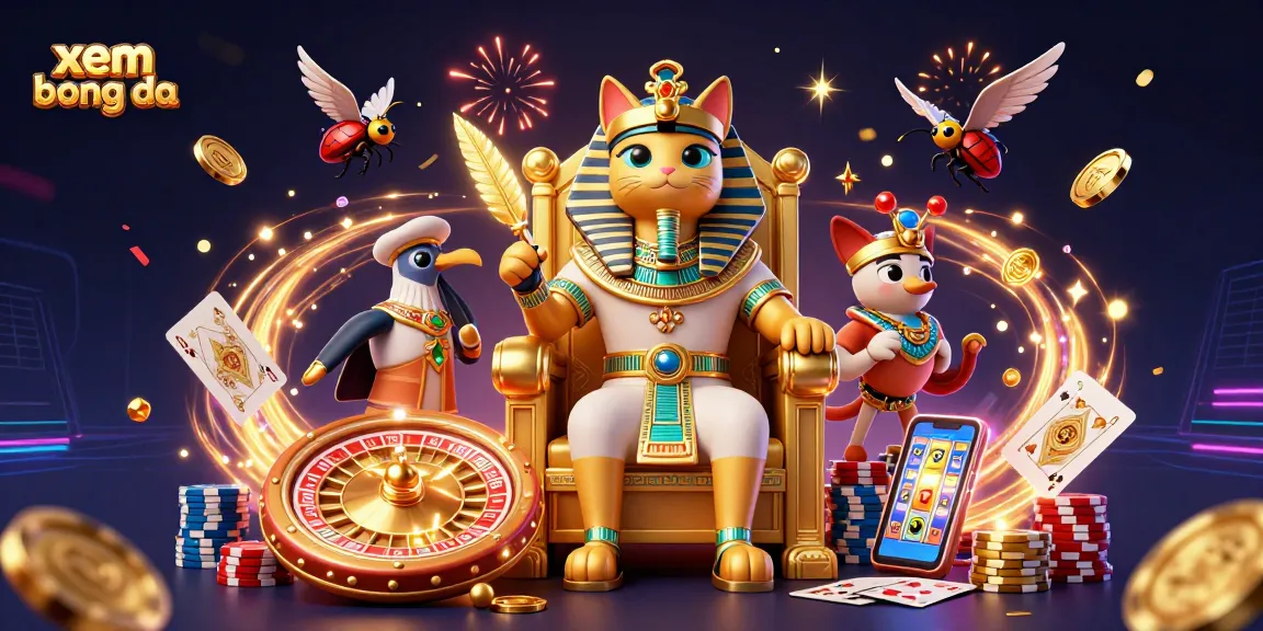 Experience xem bong da with dynamic action, golden coins, and vibrant athletic excitement in this 3D illustration.
