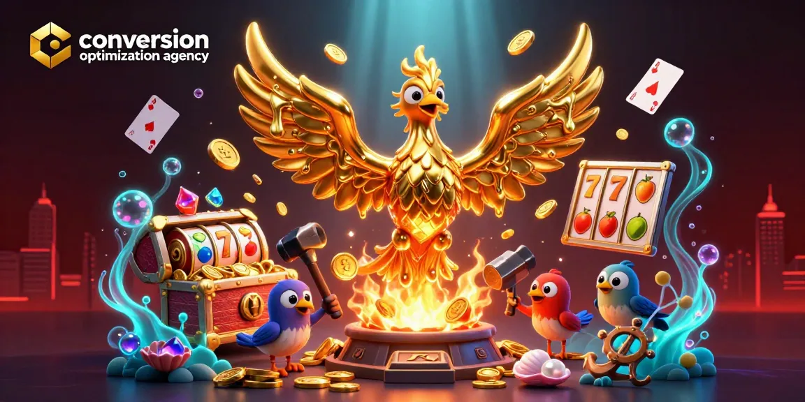 Experience the vibrant scene showcasing a conversion optimization agency triumph in a dynamic casino setting.