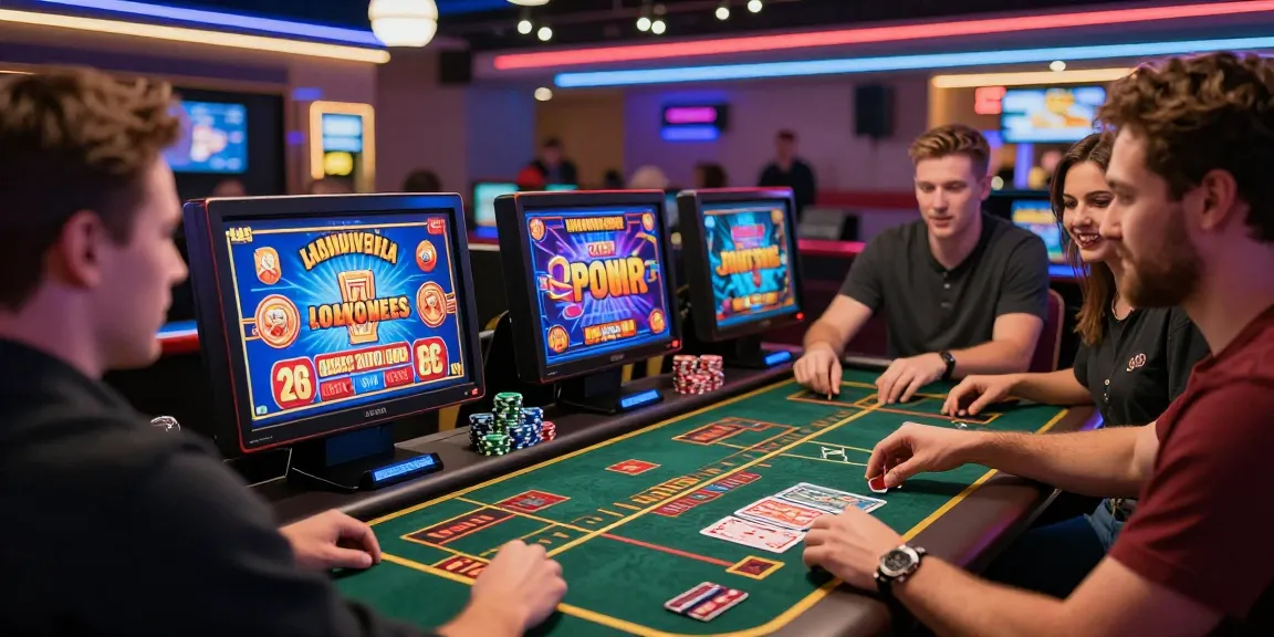 Players enjoying a lively atmosphere at credit card casinos with vibrant games and promotions.