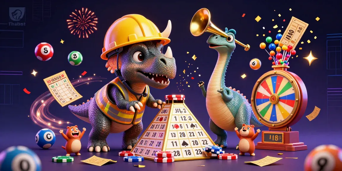 Celebrate the excitement of Thabet with colorful lottery elements and playful characters.