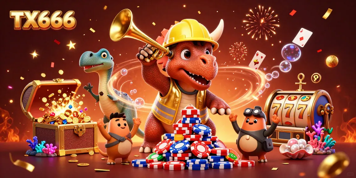 Experience exciting gameplay at TX666 with dynamic poker chip building and gaming elements.