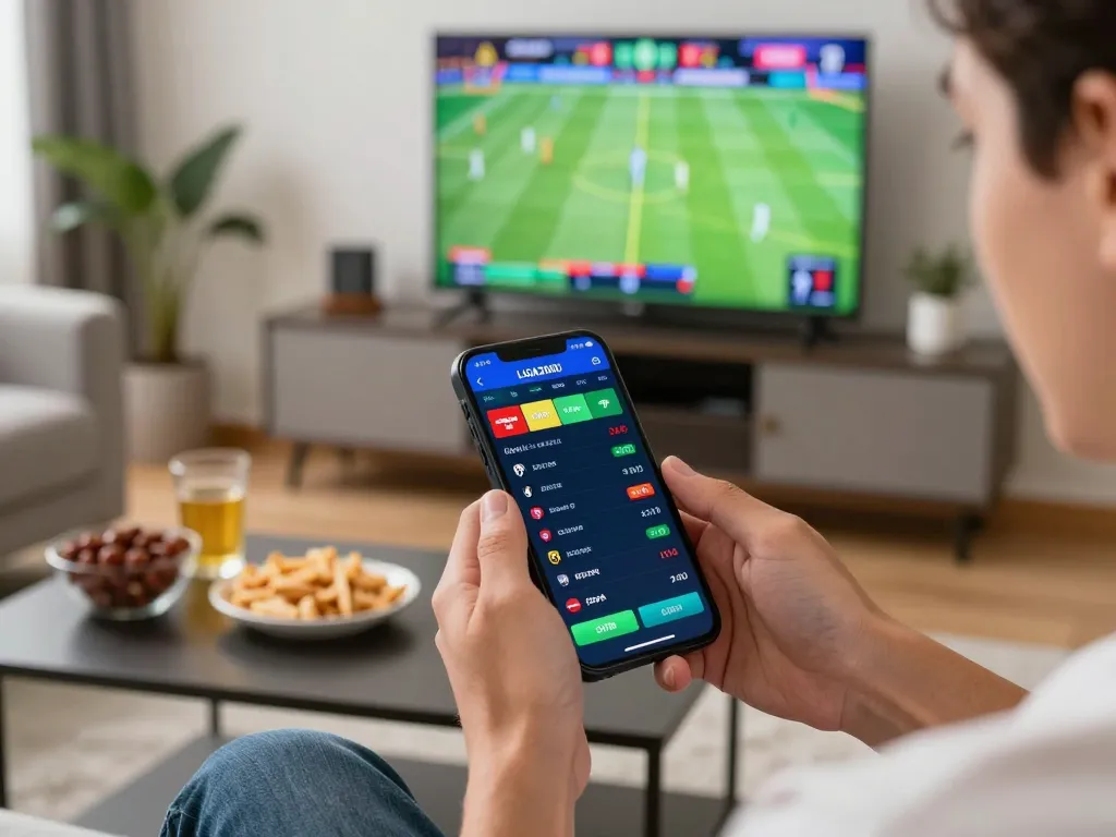 LIGA2000 sports betting mobile interface showing betting options and live events.