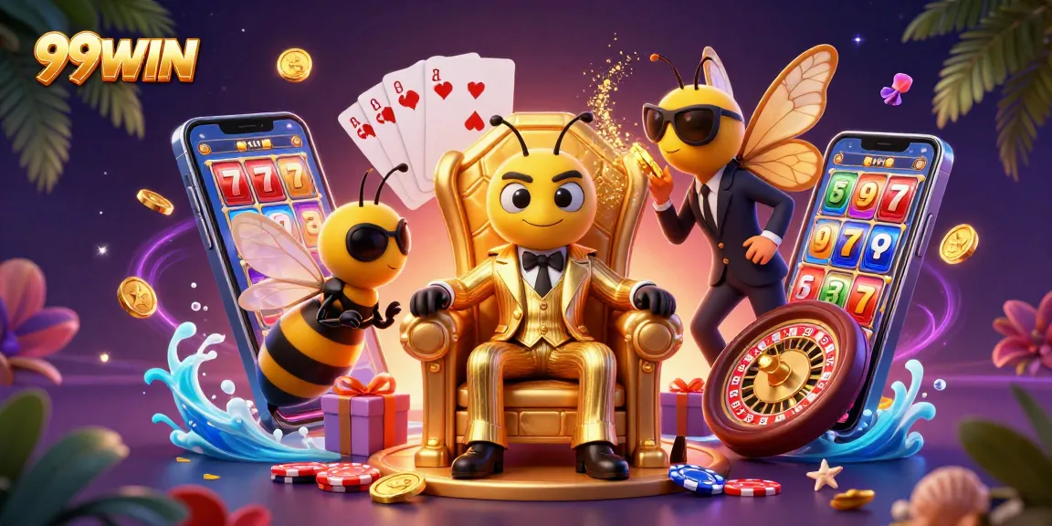Experience thrilling gameplay adventures with 99WIN at this vibrant casino illustration.