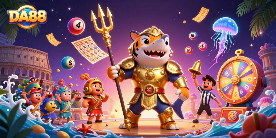 Experience thrilling gameplay at DA88 with an epic casino battle in a vibrant underwater colosseum.