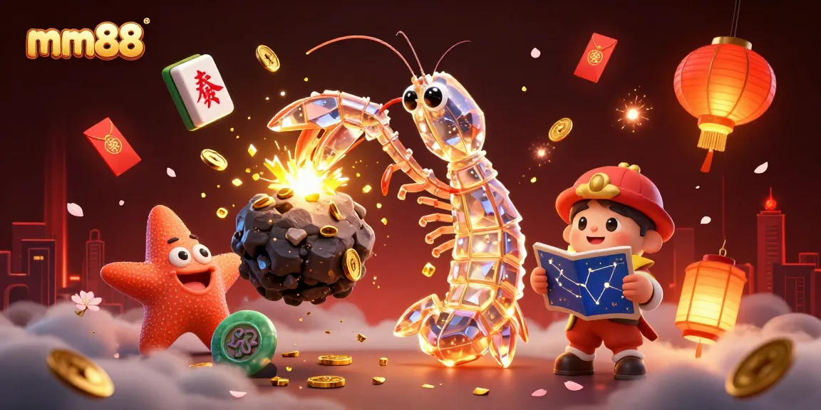 Experience thrilling gameplay at mm88 with a vibrant 3D illustration bursting with gems and riches.