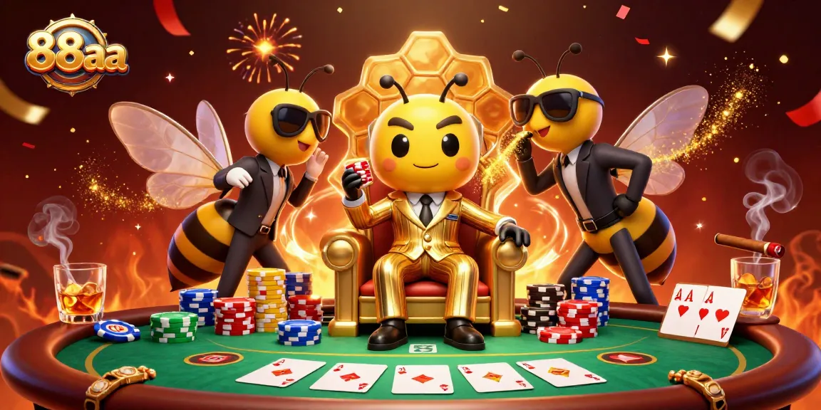 Win big at 88aa with a vibrant 3D casino scene featuring a bumblebee mob boss!