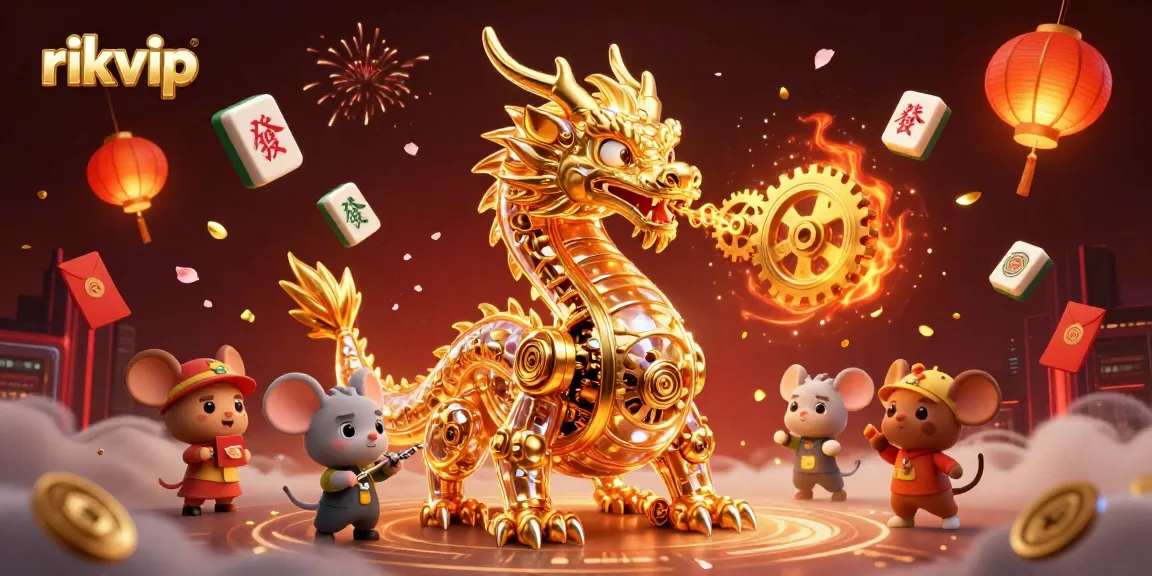 Engage with rikvip while enjoying a vibrant, immersive gaming experience featuring a golden dragon and festive elements.